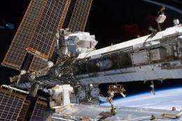 This NASA image obtained in May 2011 shows the International Space Station's starboard truss