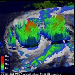 NASA sees heavy rainfall in Typhoon Roke