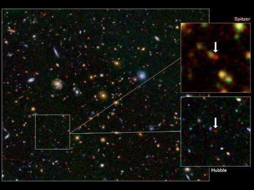 NASA telescopes help find rare galaxy at dawn of time