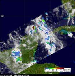 Tropical Storm Don analyzed in 3 NASA satellite images