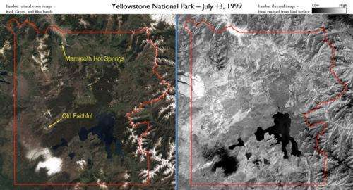 Landsat satellites track Yellowstone's underground heat