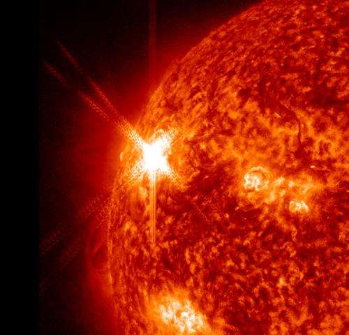 A 360 degree view of an X-class flare and A CME