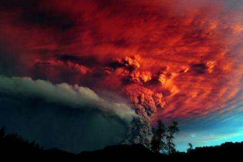 A cloud of ash billows from the Puyehue volcano near Osorno on June 5