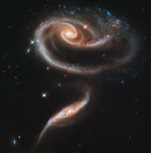 A galactic rose highlights Hubble's 21st anniversary