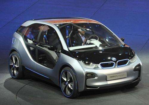 An i3 electric car by German car maker BMW Group is presented in Frankfurt