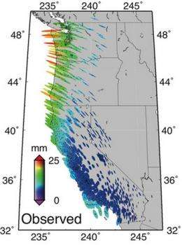 Caltech researchers use GPS data to model effects of tidal loads on earth's surface