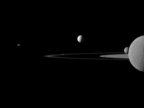 Cassini presents Saturn moon quintet			