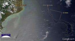 Chevron said the sheen was located about 120 kilometers (72 miles) off Brazil and continued moving away from the coast
