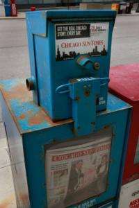 Chicago Sun-Times newspapers are offered for sale in 2009 in Chicago, Illinois