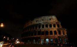 Colosseum in Rome without lights during Earth Hour