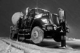 Dashing through the snow, in a one-truck radar dish