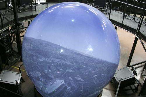 Fighter jet training dome shows 360-degree view
