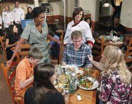 First lady makes headway calling for healthy foods (AP)