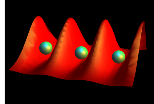 Flipping an egg carton of light traps giant atoms