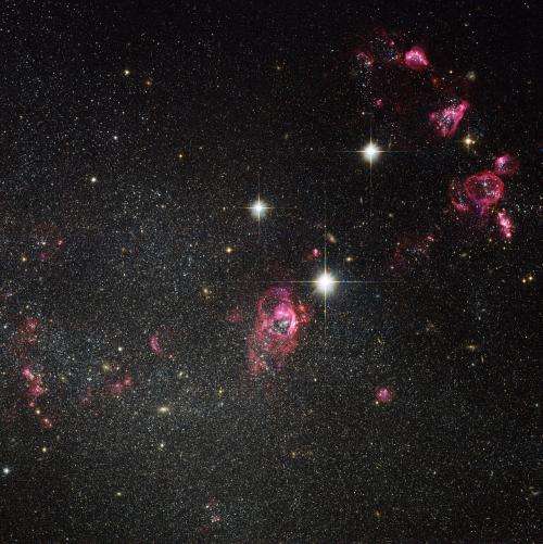 Galaxy caught blowing bubbles