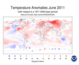 Global temperatures were seventh warmest on record for June