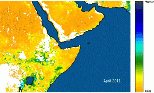 Horn of Africa drought seen from space