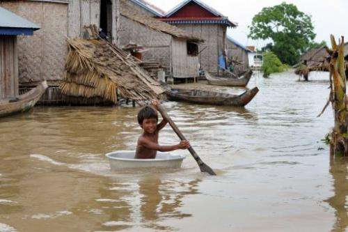 In Cambodia more than 330,000 hectares of rice paddy have been inundated by flood waters