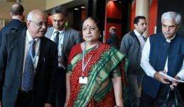 Jayanthi Natarajan and her delegation at this month's climate change talks in Durban