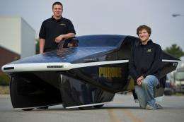 Purdue students build street-legal 2, 200 mpg solar powered car
