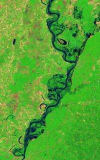  Landsat 5 satellite sees Mississippi River floodwaters lingering