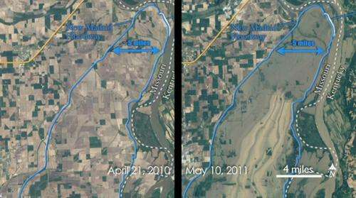 Landsat offers stunning comparison of flooding