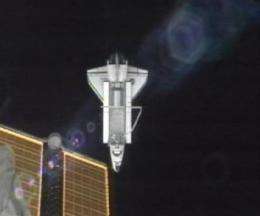 Last shuttle leaves space station, due back Thurs. (AP)