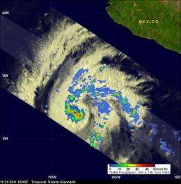 Late season Hurricane Kenneth forms in the eastern Pacific