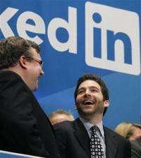LinkedIn's stock up 90 percent in market debut (AP)