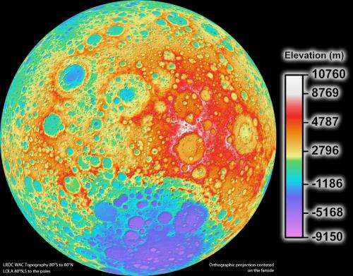 LRO camera team releases high resolution global topographic map of moon