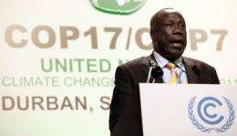 Minister of Environment for South Sudan Alfred Lado Gore speaks in Durban