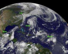 NASA sees 4 tropical cyclones in the Atlantic today