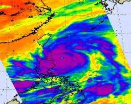 NASA sees a 14-mile-wide eye and powerful Super Typhoon Songda