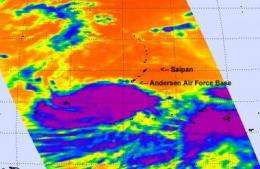 NASA sees dramatic temperatures around Tropical Depression 11W