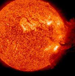 NASA sees the sun having a solar blast