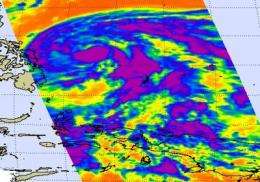 NASA's infrared satellite imagery shows a stronger Typhoon Songda