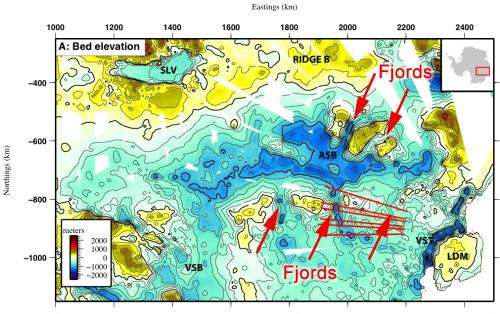 New map reveals giant fjords beneath East Antarctic ice sheet