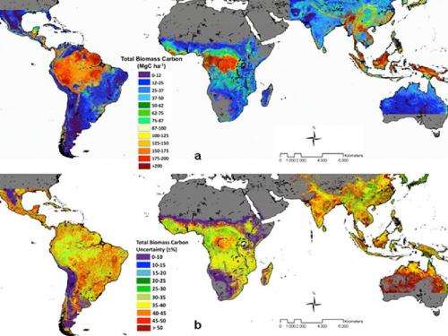New NASA map reveals patterns of tropical forest carbon storage