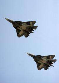 New Russian twin-engine T-50 jet fighters