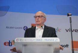 News Corporation Chairman and CEO Rupert Murdoch addresses the e-G8 Forum