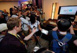 Nintendo displays the new game console Wii U at the Nintendo booth during the Electronic Entertainment Expo