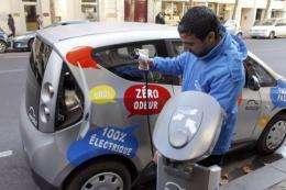 Officials hope to eventually have 3,000 electric cars for hire in Paris