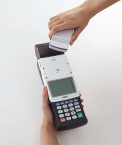 Portable terminal for electronic money payment launched