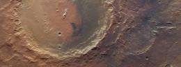 Rare martian lake delta spotted by Mars Express