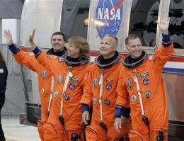 Shuttle program's final 4 astronauts riding high (AP)