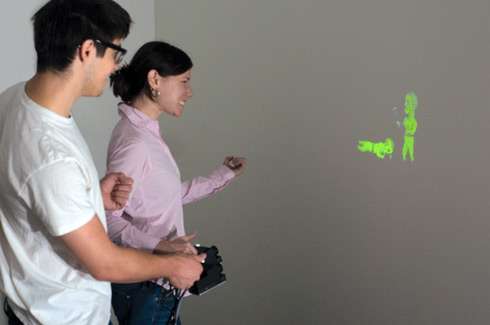 SideBySide projection system enables projected interaction between mobile devices