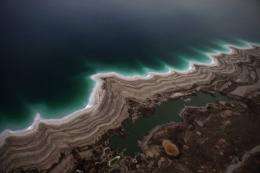 Sinkholes created by the drying of the Dead Sea