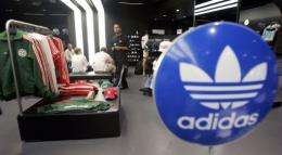 Sporting goods are displayed at the Adidas Sports Performance store in New York City