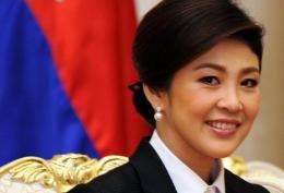 Thai Prime Minister Yingluck Shinawatra was criticised in eight tweets on her own Twitter account