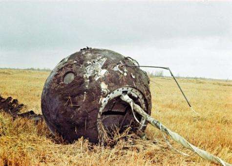 The capsule in which Yuri Gagarin hurtled back towards earth until he parachuted to safety